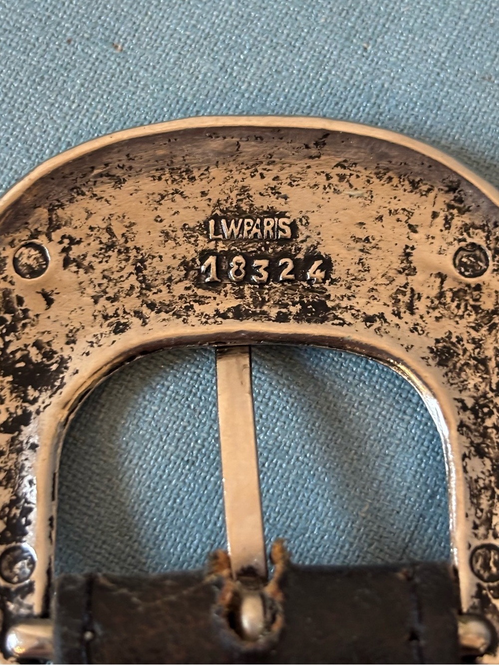 Vintage LW Paris (Louis Wolfer) Black & Brown Leather Belt Silver Medallions 32 - Picture 8 of 12